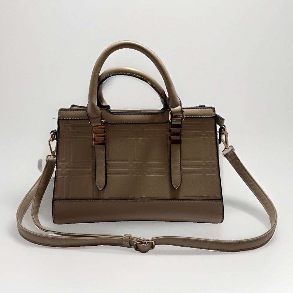 LA Terre Fashion Purse Womens Beige Handbag Hand & Shoulder Straps Biz Fashion
